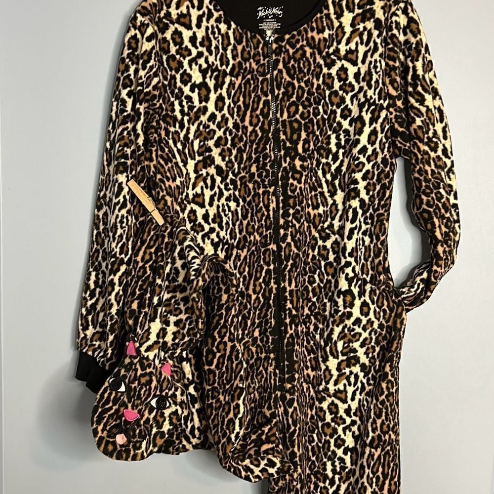 Nick & Nora One piece Cat Suit Onesie Medium Cheetah Animal Print